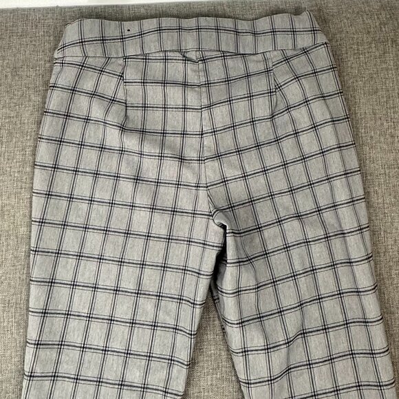 Maurices Plaid Pullover Pants Elastic Waist Gray Black 5 Reg Dressy Work Preppy - Picture 10 of 11